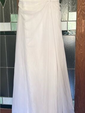 Strapless White A-Line Wedding Dress with Subtle Draping